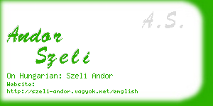 andor szeli business card